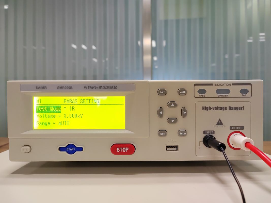 1uA Resolução de corrente Isolamento Hipot Resistir Teste de tensão Hipot Equipamento de teste 374*280*99mm